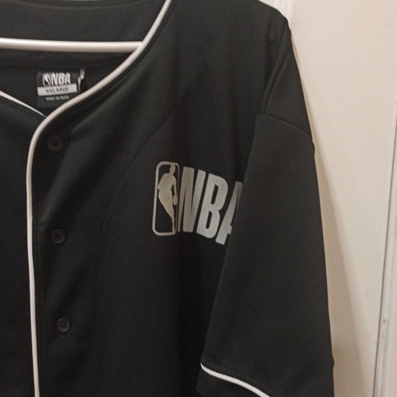 RARE NBA Brand NBA Logo Black Baseball Jersey #46 Men's Sz XXL - Picture 3 of 15